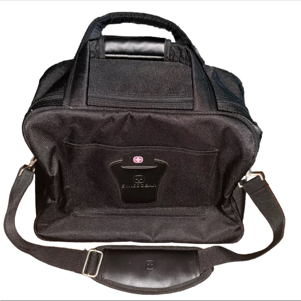 Swiss Gear Black Messenger Duffle Shoulder Strap Bag Carry-on Luggage 11” X 16”